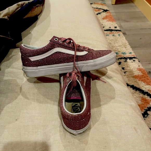 VANS pink sparkly. Size 8.5 women. Worn lightly. - Picture 1 of 7